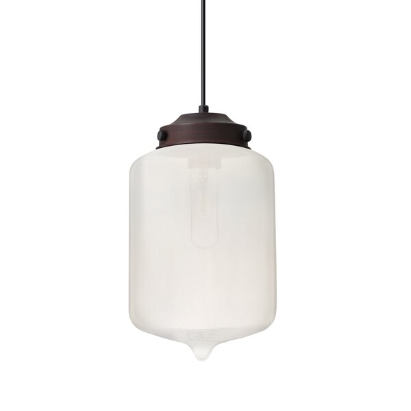 Besa Lighting Olin Cord Pendant, Frost, Bronze Finish, 1x60W Incandescent 1JT-OLINFR-BR - main